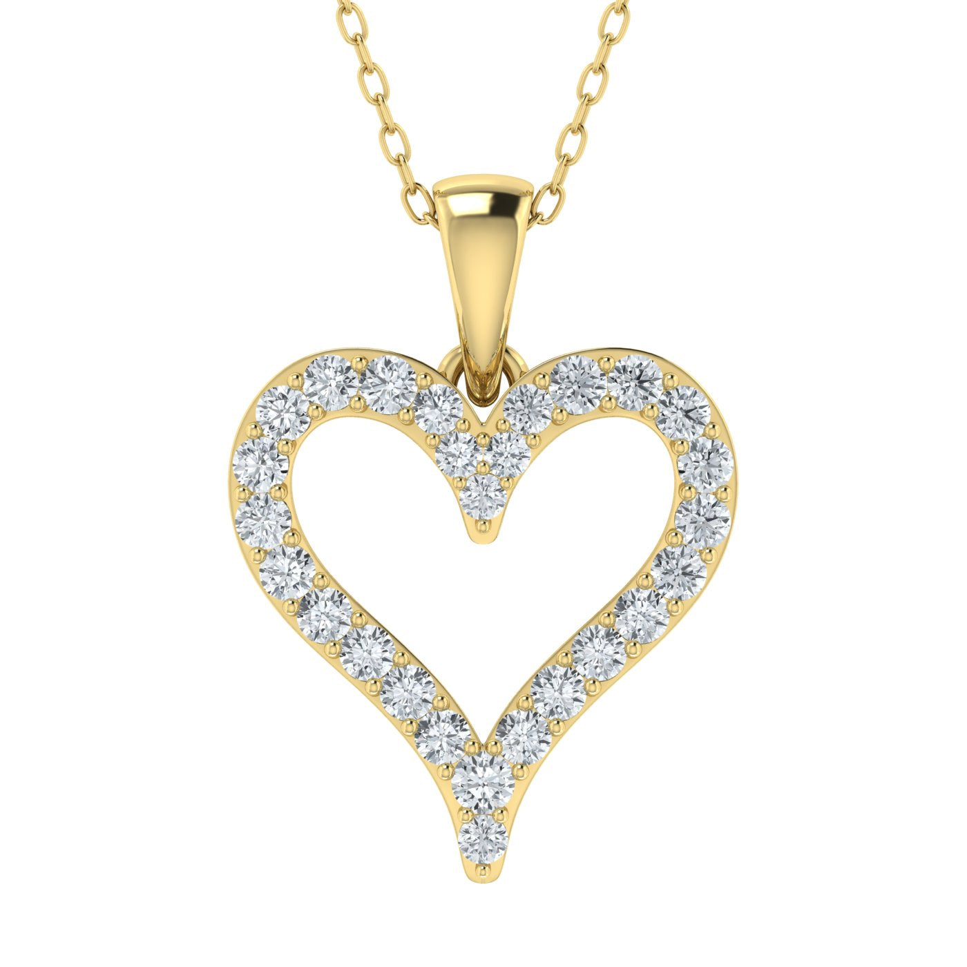 Colgante de corazón con diamantes cultivados en laboratorio (1,00 ct - 2,00 ct)