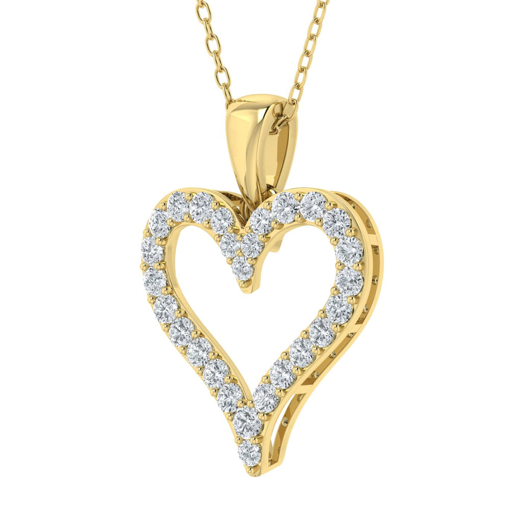 Colgante de corazón con diamantes cultivados en laboratorio (1,00 ct - 2,00 ct)