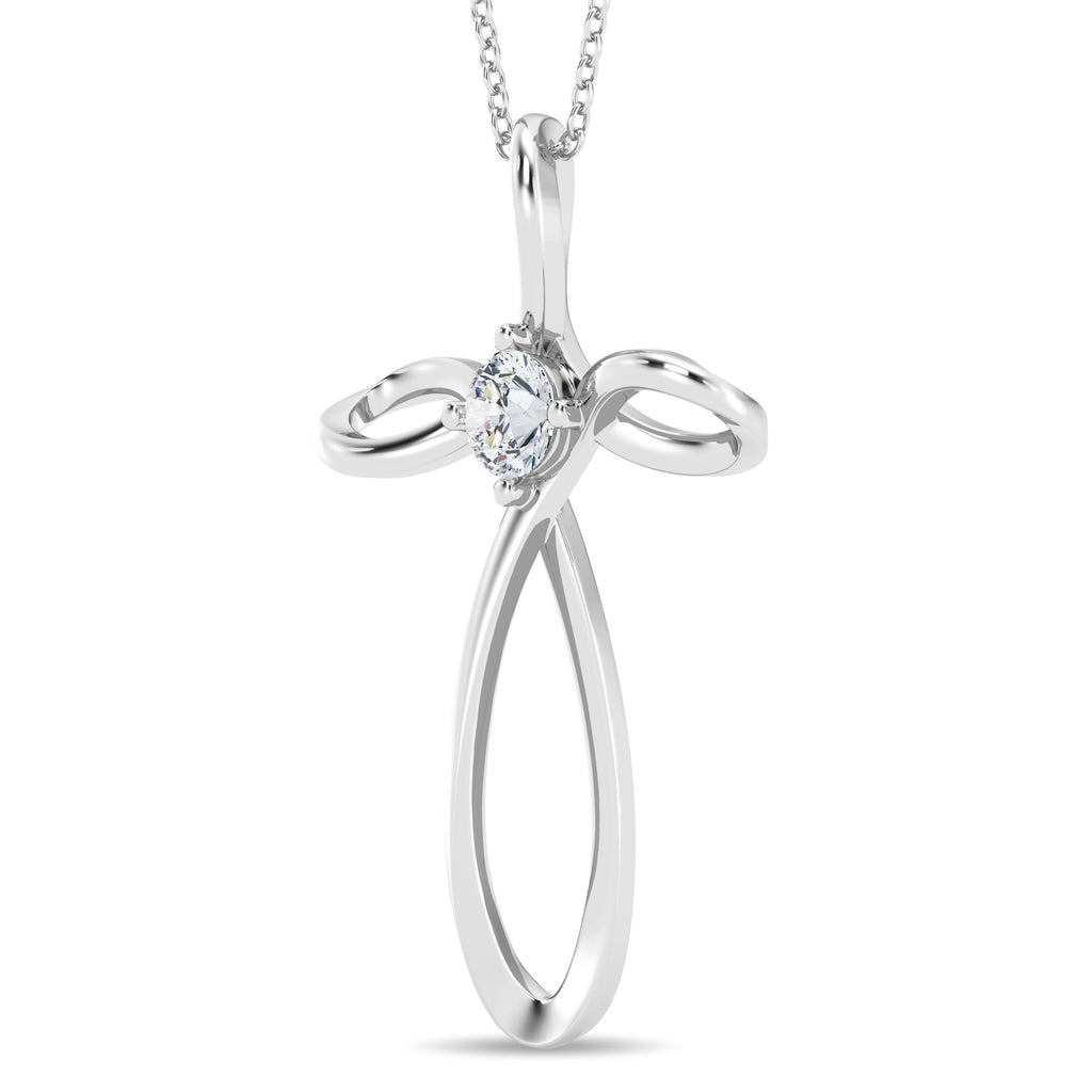 Colgante en forma de cruz con diamantes cultivados en laboratorio de 0,25 ct