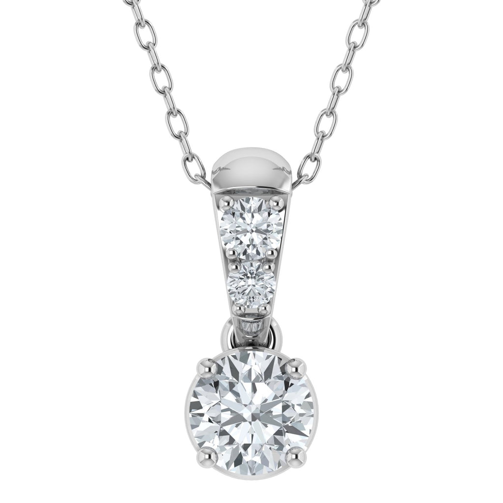 0.50ct Lab Grown Diamond Long Solitaire Pendant