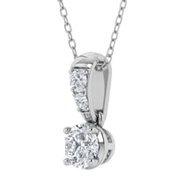 Colgante solitario largo con diamante cultivado en laboratorio de 0,50 ct