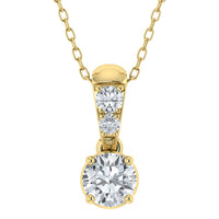 Colgante solitario largo con diamante cultivado en laboratorio de 0,50 ct