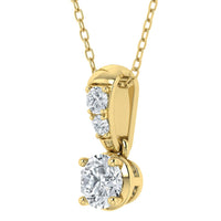 Colgante solitario largo con diamante cultivado en laboratorio de 0,50 ct
