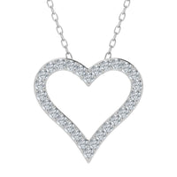 Colgante de corazón con diamantes cultivados en laboratorio de 1,00 ct 
