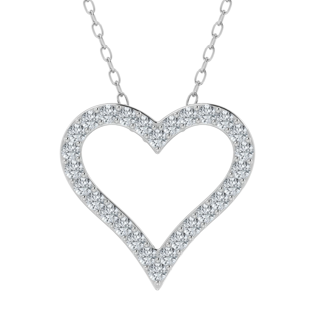 Colgante de corazón con diamantes cultivados en laboratorio de 1,00 ct 
