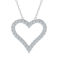 Colgante de corazón con diamantes cultivados en laboratorio de 1,00 ct 