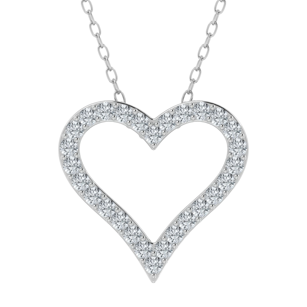 Colgante de corazón con diamantes cultivados en laboratorio de 1,00 ct 