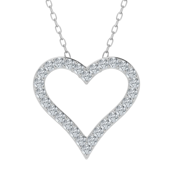 Colgante de corazón con diamantes cultivados en laboratorio de 1,00 ct 