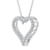 Colgante de corazón con diamantes cultivados en laboratorio de 1,00 ct 
