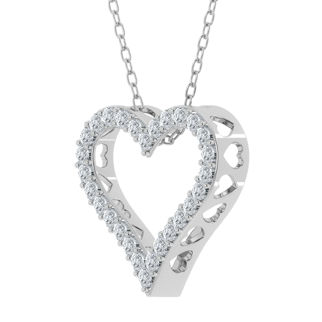 Colgante de corazón con diamantes cultivados en laboratorio de 1,00 ct 