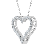 Colgante de corazón con diamantes cultivados en laboratorio de 1,00 ct 