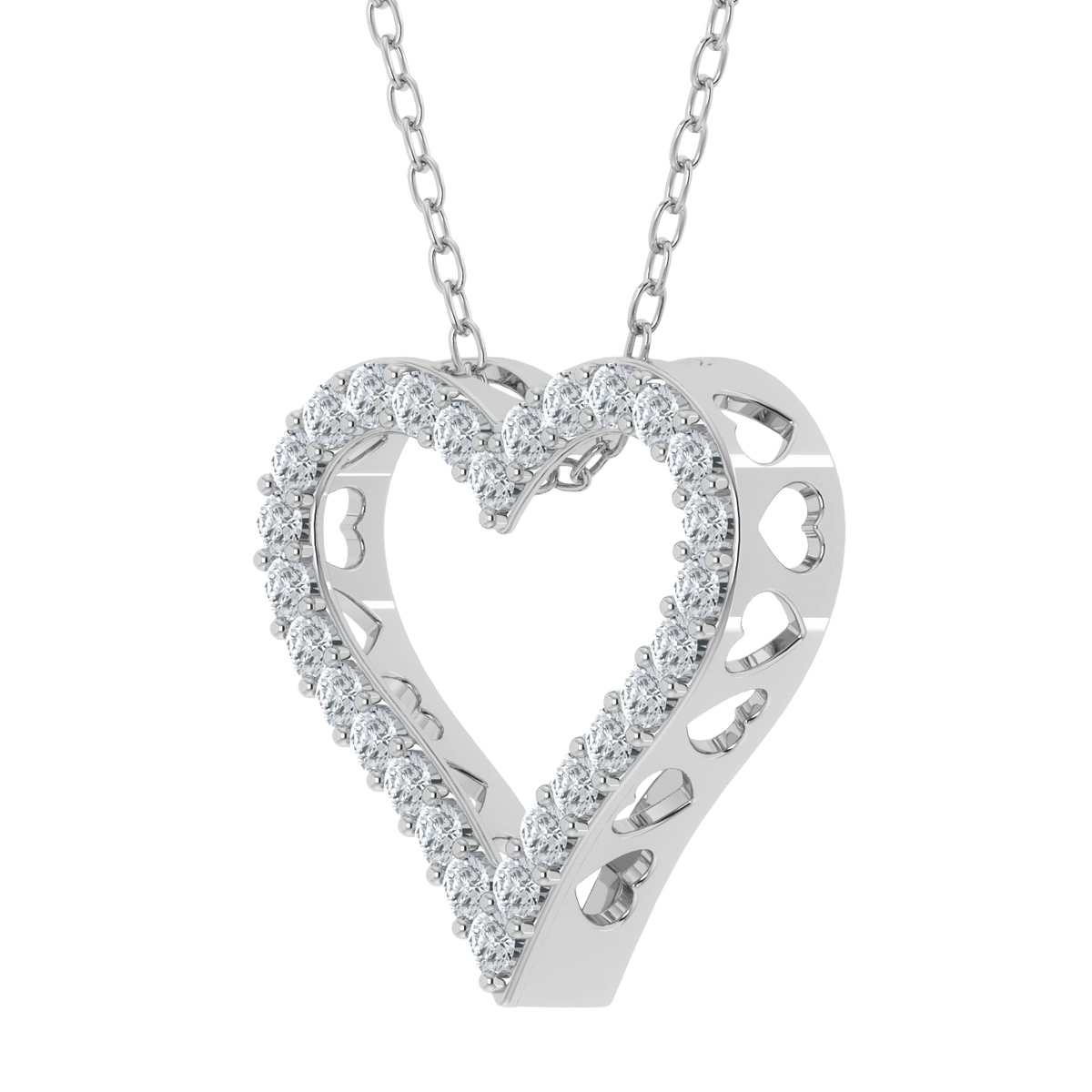 Colgante de corazón con diamantes cultivados en laboratorio de 1,00 ct 