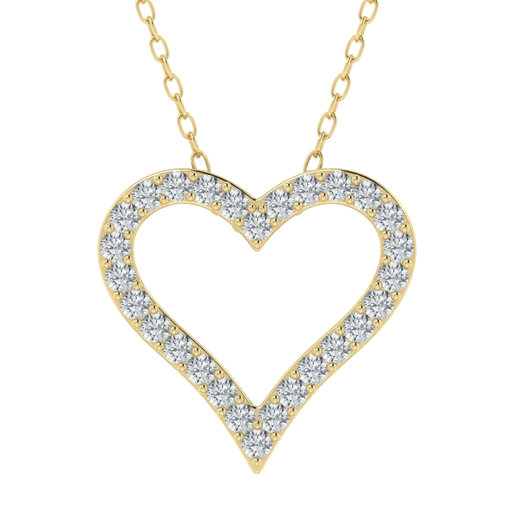 Colgante de corazón con diamantes cultivados en laboratorio de 1,00 ct 