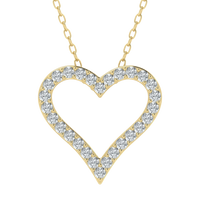 Colgante de corazón con diamantes cultivados en laboratorio de 1,00 ct 