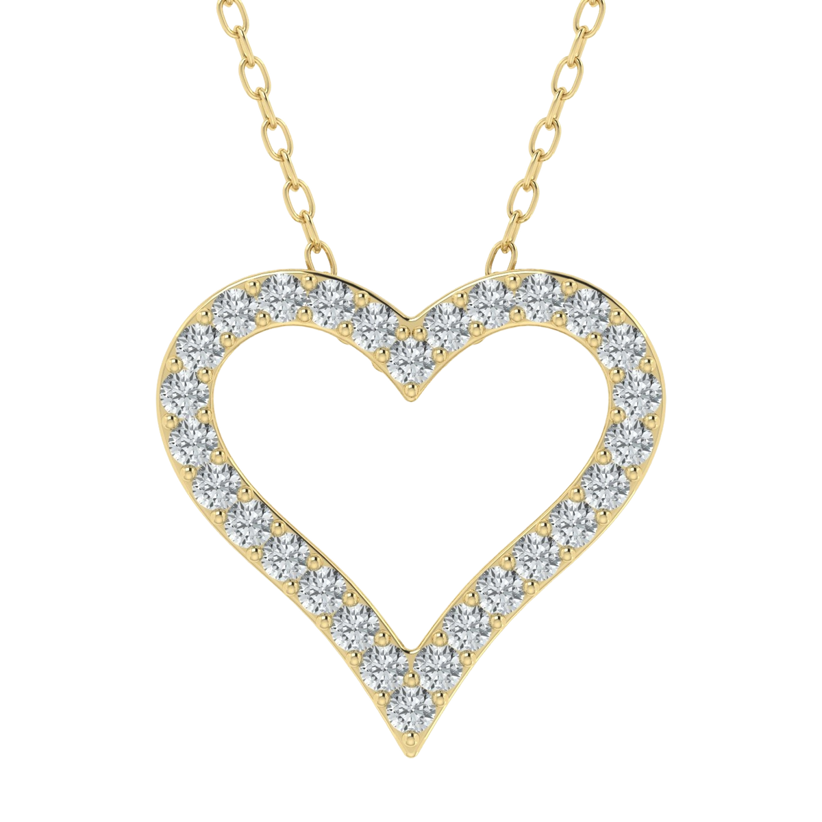 Colgante de corazón con diamantes cultivados en laboratorio de 1,00 ct 