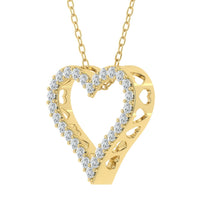 Colgante de corazón con diamantes cultivados en laboratorio de 1,00 ct 
