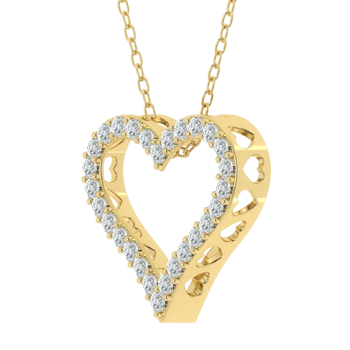 Colgante de corazón con diamantes cultivados en laboratorio de 1,00 ct 