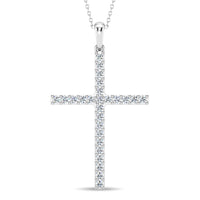 Colgante de cruz con diamantes cultivados en laboratorio de 0,50 ct