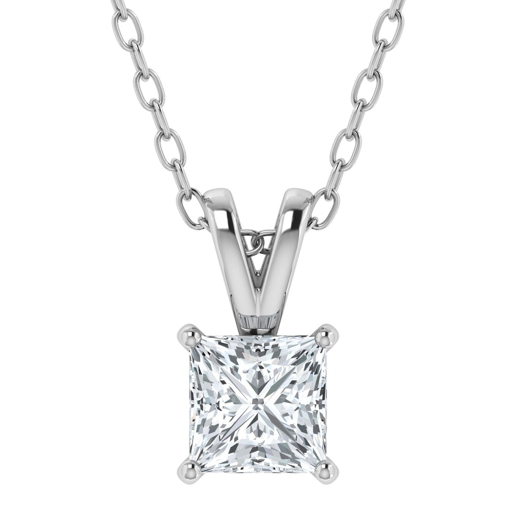IGI Lab Grown Diamond Princess Solitaire Pendant (0.50ct - 3.00ct)