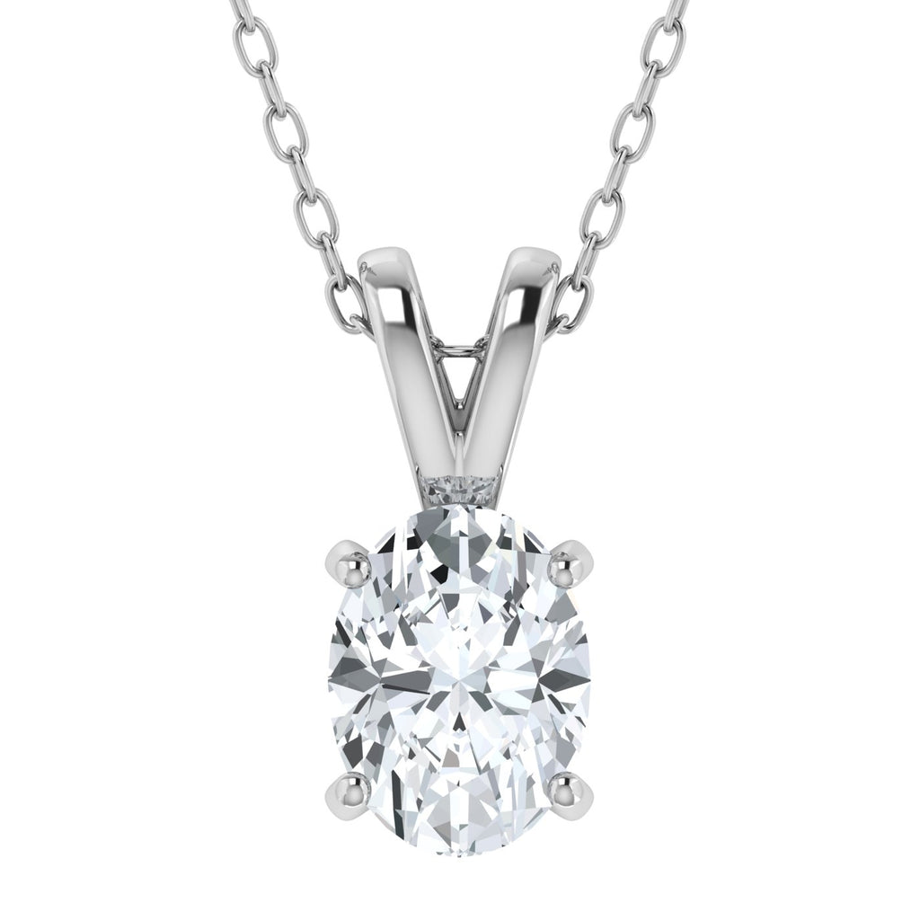 IGI Lab Grown Diamond Oval Solitaire Pendant (0.50ct - 3.00ct)