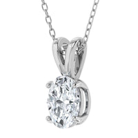 Colgante solitario ovalado con diamante cultivado en laboratorio (0,50 ct - 3,00 ct)