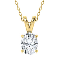 Colgante solitario ovalado con diamante cultivado en laboratorio (0,50 ct - 3,00 ct)