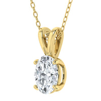Colgante solitario ovalado con diamante cultivado en laboratorio (0,50 ct - 3,00 ct)
