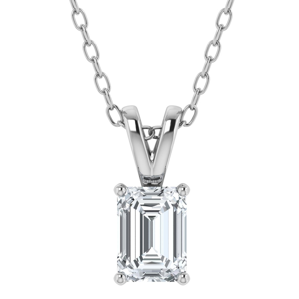 IGI Lab Grown Diamond Emerald Solitaire Pendant (0.50ct - 3.00ct)