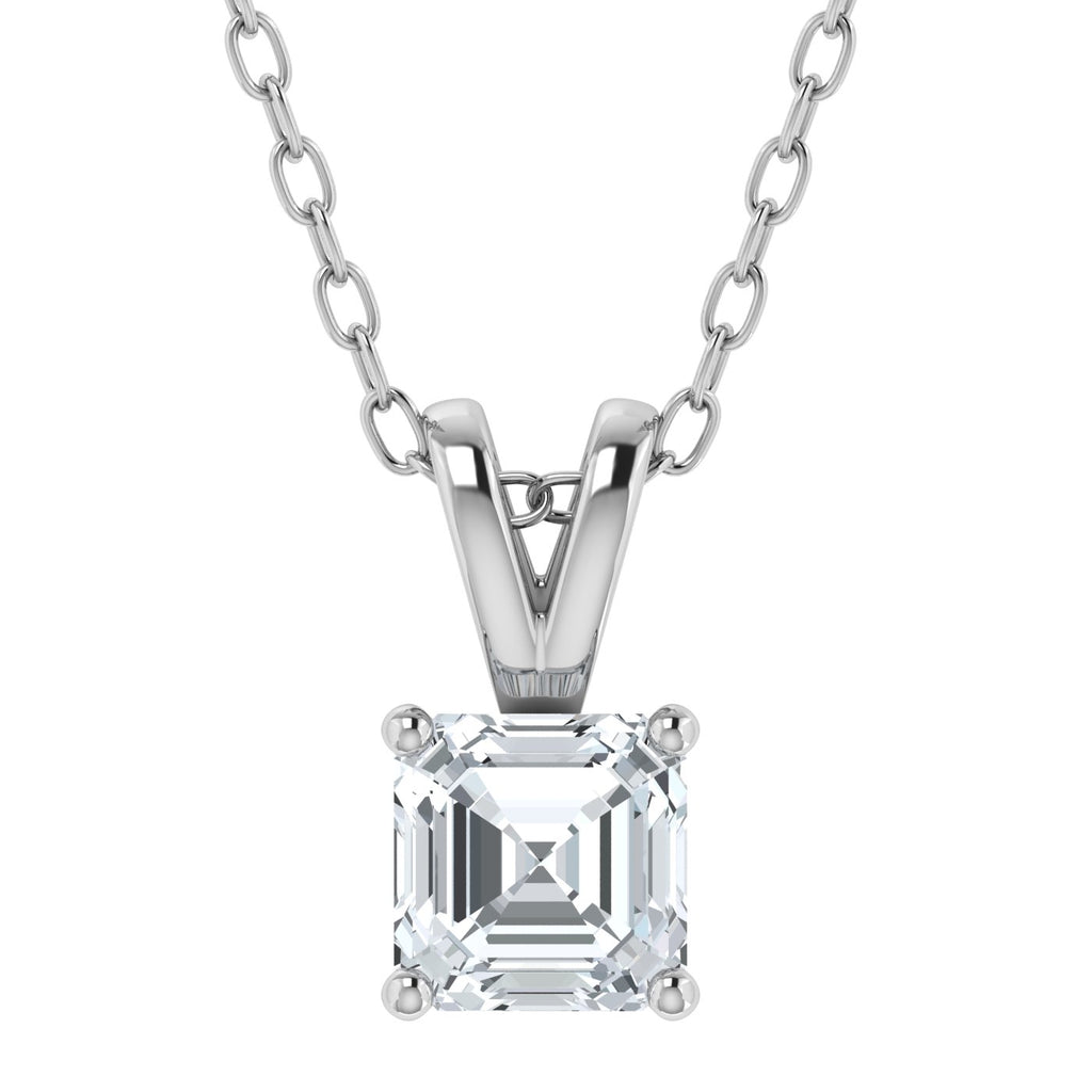IGI Lab Grown Diamond Asscher Solitaire Pendant (0.50ct - 3.00ct)