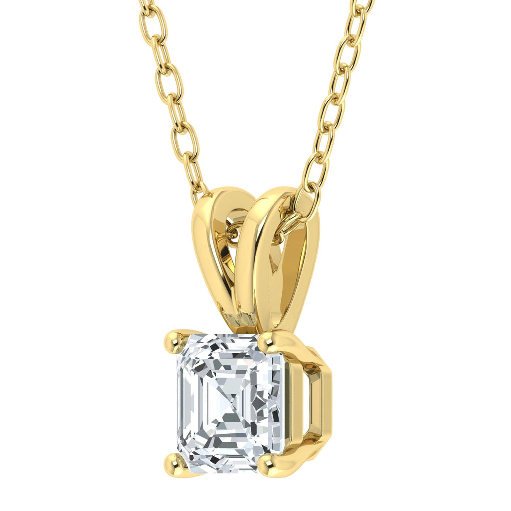 Colgante solitario Asscher con diamante cultivado en laboratorio (0,50 ct - 3,00 ct)
