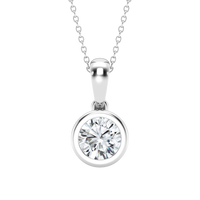Colgante solitario de diamante cultivado en laboratorio de 1,00 ct 