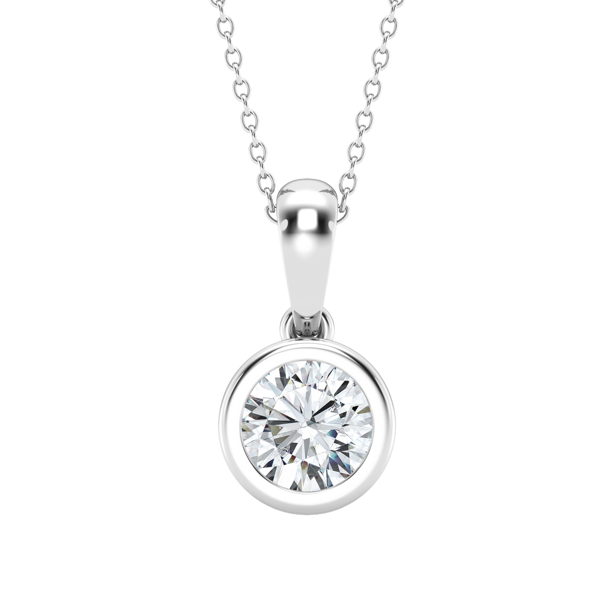 Colgante solitario de diamante cultivado en laboratorio de 1,00 ct 