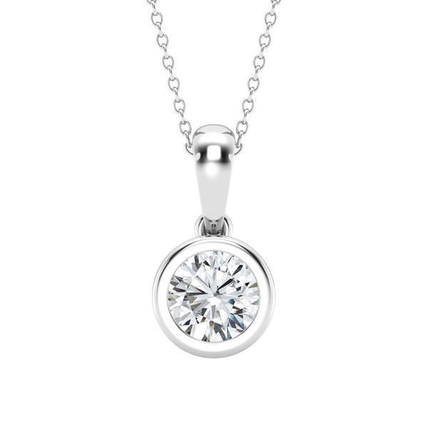 Colgante solitario de diamante cultivado en laboratorio de 1,00 ct 