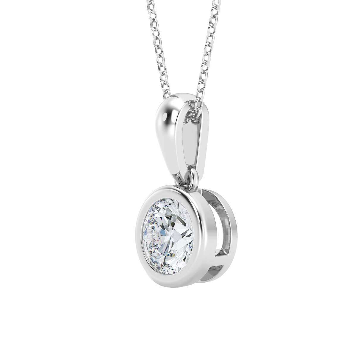 Colgante solitario de diamante cultivado en laboratorio de 1,00 ct 