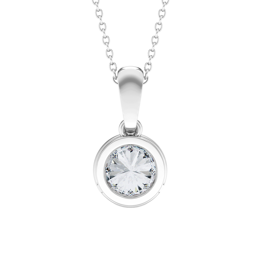 Colgante solitario de diamante cultivado en laboratorio de 1,00 ct 
