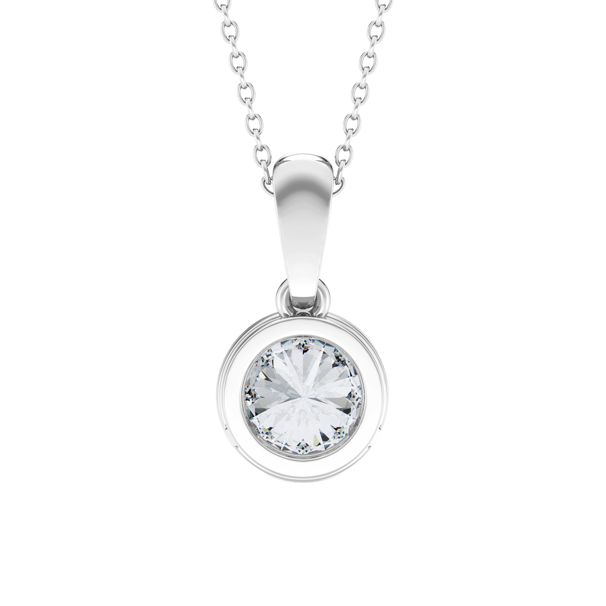 Colgante solitario de diamante cultivado en laboratorio de 1,00 ct 