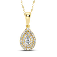 Colgante de pera con halo de 0,50 ct