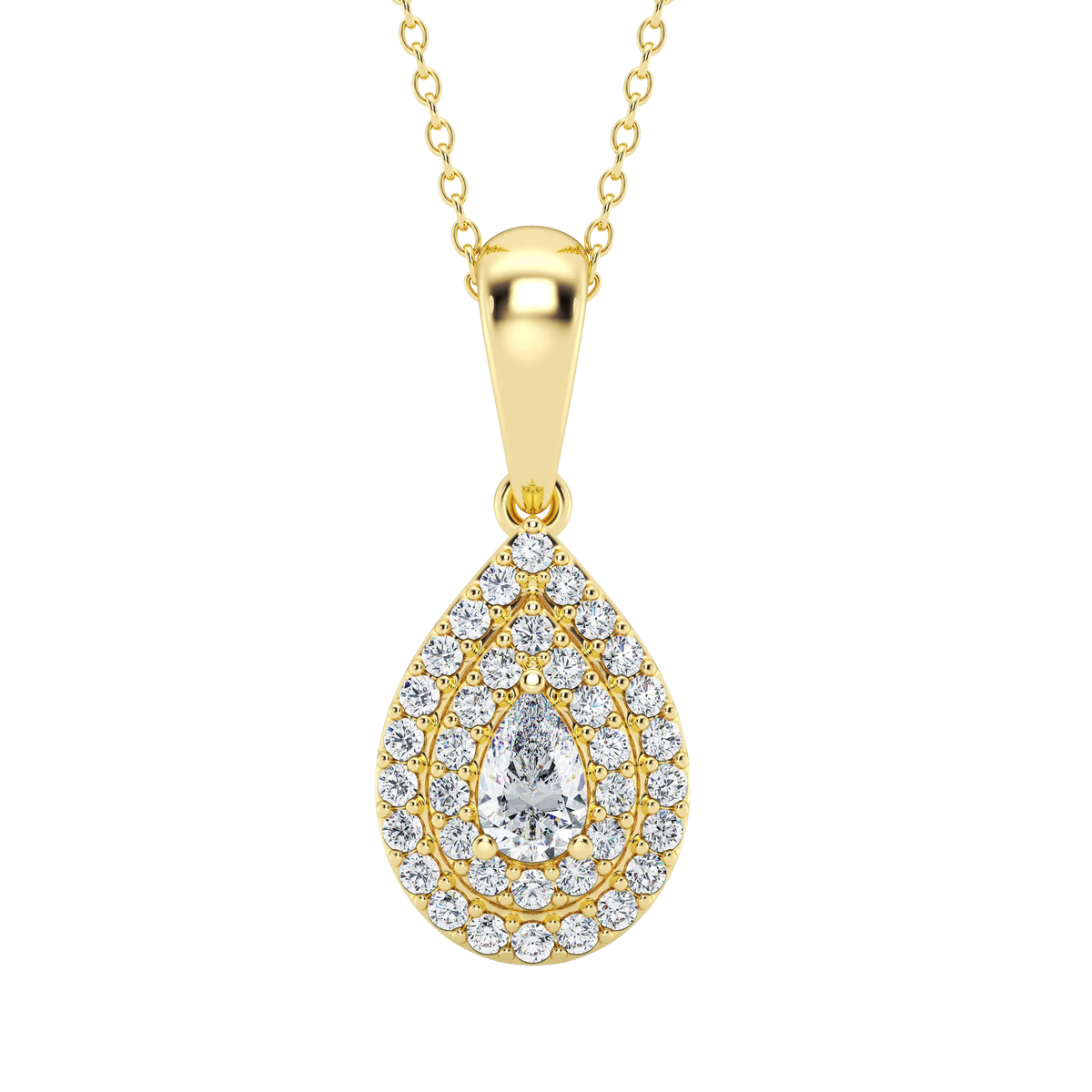 0.50ct Lab Grown Diamond Halo Pear Pendant