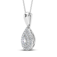 Colgante de pera con halo de 0,50 ct