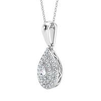 Colgante de pera con halo y diamante cultivado de 0,50 ct