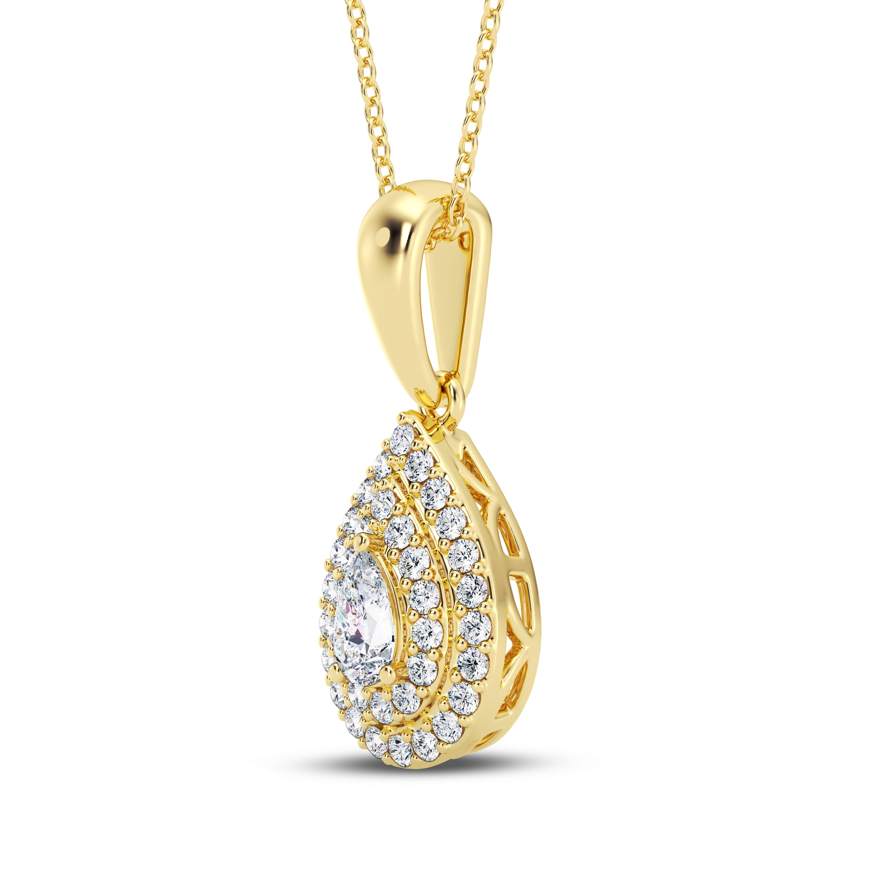 0.50ct Halo Pear Pendant