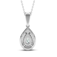 Colgante de pera con halo de 0,50 ct