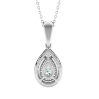 Colgante de pera con halo y diamante cultivado de 0,50 ct
