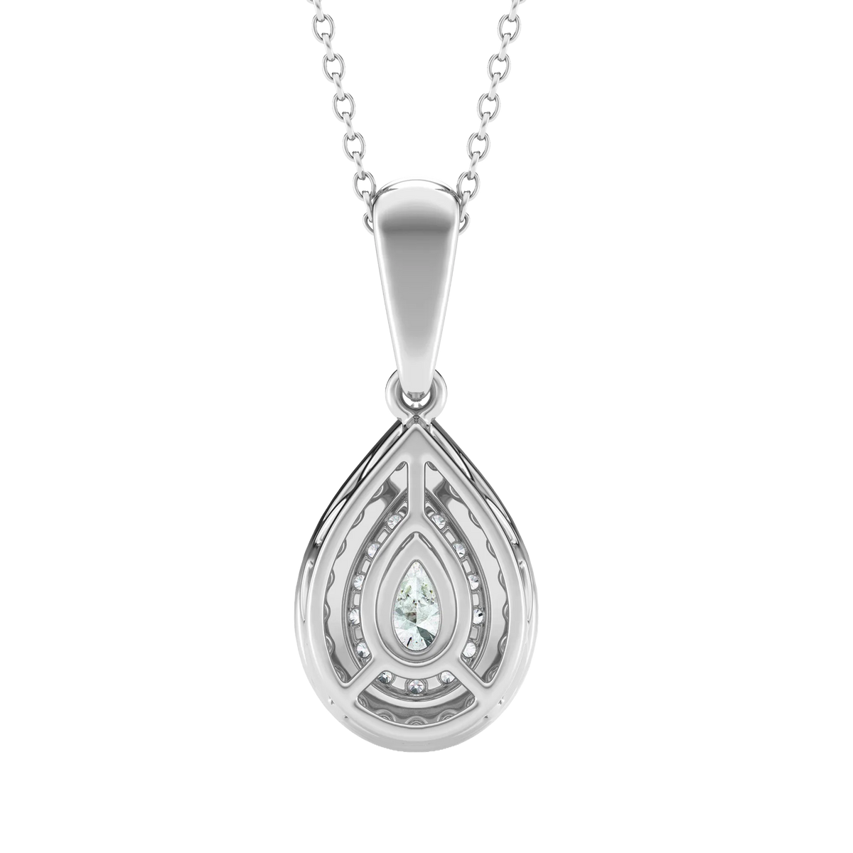 0.50ct Lab Grown Diamond Halo Pear Pendant