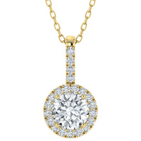 Colgante con halo de diamantes cultivados en laboratorio de 1,50 ct