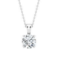 Diamond pendant on a chain against a white background