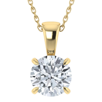 Gold pendant with a large diamond on a white background
