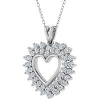 Colgante de diseño en forma de corazón con diamantes cultivados en laboratorio (0,50 ct - 1,00 ct)
