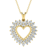 Colgante de diseño en forma de corazón con diamantes cultivados en laboratorio (0,50 ct - 1,00 ct)