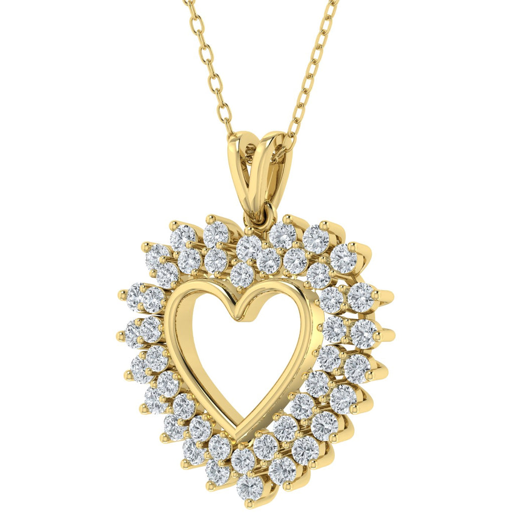 Lab Grown Diamond Designer Heart Pendant (0.50ct - 1.00ct)